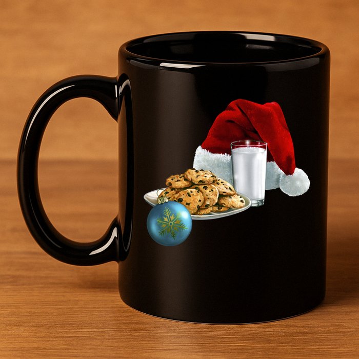 Santa's Milk & Cookies 11oz C Handle Ceramic Mug