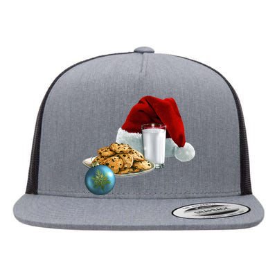 Santa's Milk & Cookies Flat Bill Trucker Hat