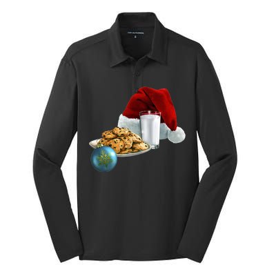 Santa's Milk & Cookies Silk Touch Performance Long Sleeve Polo