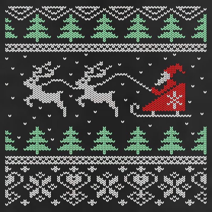 Santa's Retro Sleigh And Reindeer Ugly Christmas Sweater Adult Drive Performance Visor