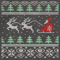 Santa's Retro Sleigh And Reindeer Ugly Christmas Sweater Vector Backpack
