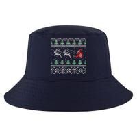 Santa's Retro Sleigh And Reindeer Ugly Christmas Sweater Cool Comfort Performance Bucket Hat