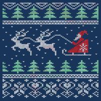 Santa's Retro Sleigh And Reindeer Ugly Christmas Sweater Cooling Performance Crew T-Shirt