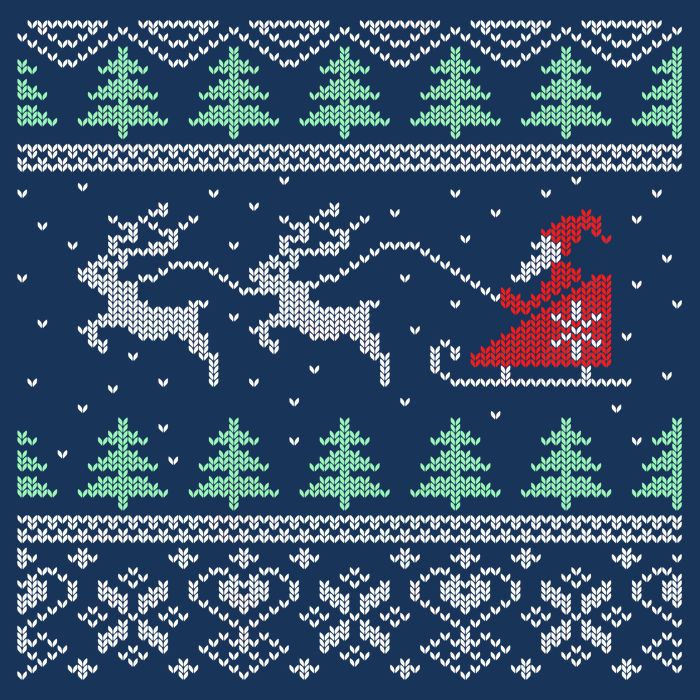 Santa's Retro Sleigh And Reindeer Ugly Christmas Sweater Cooling Performance Crew T-Shirt