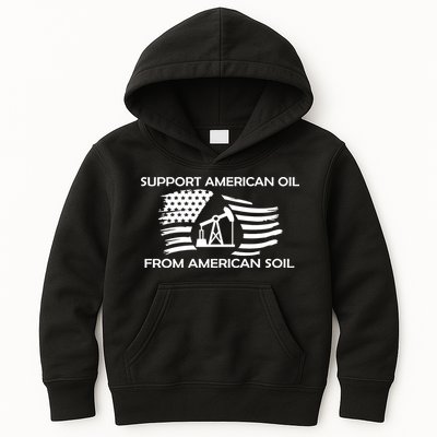 Support American Oil From American Soil USA Kids Hoodie