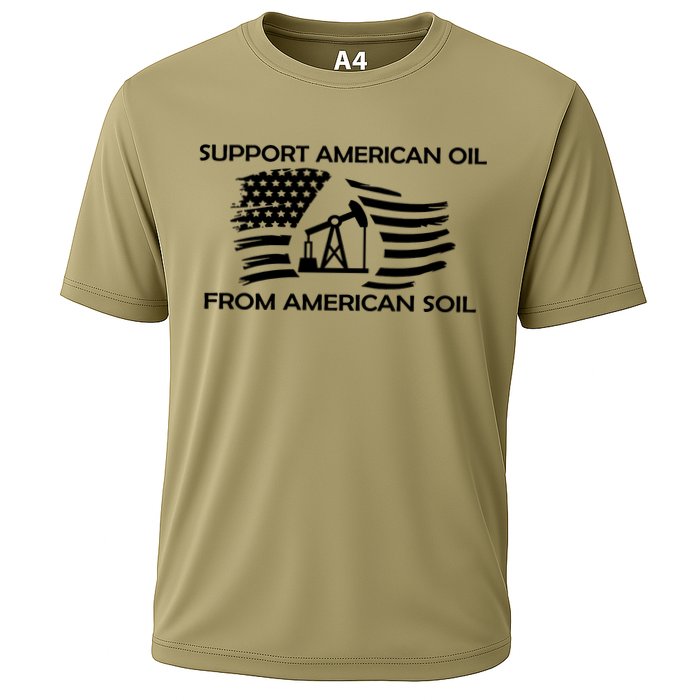 Support American Oil From American Soil USA Cooling Performance Crew T-Shirt