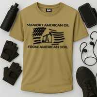 Support American Oil From American Soil USA Cooling Performance Crew T-Shirt