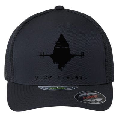 Sword Art Online Aincrad Aincrad Castle Anime Castle Sao Castle Black Versio Flexfit Unipanel Trucker Cap