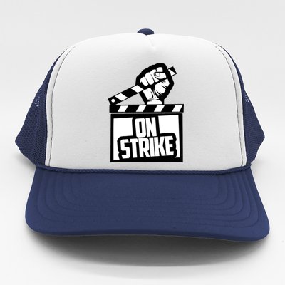 Sag Aftra On Strike WGA Protest Background Actor On Strike Trucker Hat