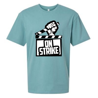 Sag Aftra On Strike WGA Protest Background Actor On Strike Sueded Cloud Jersey T-Shirt