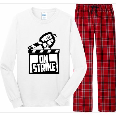 Sag Aftra On Strike WGA Protest Background Actor On Strike Long Sleeve Pajama Set