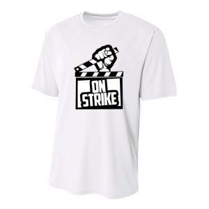 Sag Aftra On Strike WGA Protest Background Actor On Strike Youth Performance Sprint T-Shirt