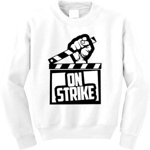 Sag Aftra On Strike WGA Protest Background Actor On Strike Kids Sweatshirt