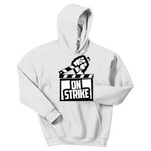 Sag Aftra On Strike WGA Protest Background Actor On Strike Kids Hoodie