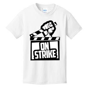 Sag Aftra On Strike WGA Protest Background Actor On Strike Kids T-Shirt