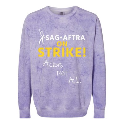 SAG AFTRA On Strike Actors Not AI Colorblast Crewneck Sweatshirt