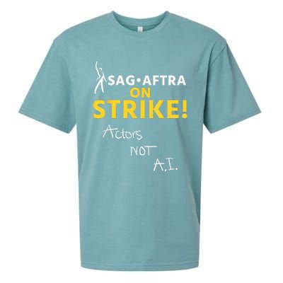 SAG AFTRA On Strike Actors Not AI Sueded Cloud Jersey T-Shirt