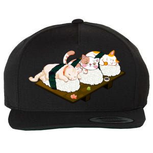 Sushi Anime Otaku Cat Kawaii Japanese Food Cat Lovers Gift Wool Snapback Cap