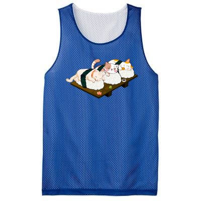 Sushi Anime Otaku Cat Kawaii Japanese Food Cat Lovers Gift Mesh Reversible Basketball Jersey Tank