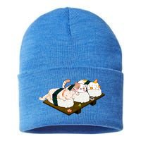 Sushi Anime Otaku Cat Kawaii Japanese Food Cat Lovers Gift Sustainable Knit Beanie