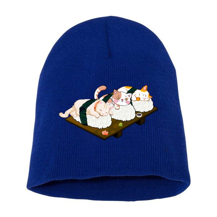 Sushi Anime Otaku Cat Kawaii Japanese Food Cat Lovers Gift Short Acrylic Beanie