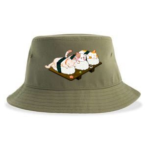 Sushi Anime Otaku Cat Kawaii Japanese Food Cat Lovers Gift Sustainable Bucket Hat