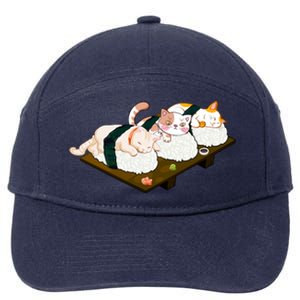 Sushi Anime Otaku Cat Kawaii Japanese Food Cat Lovers Gift 7-Panel Snapback Hat