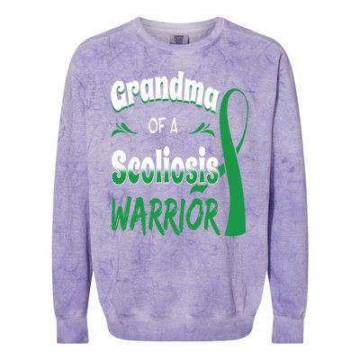 Scoliosis Awareness Orthopedic Scoliometer Grandma Grandmom Colorblast Crewneck Sweatshirt