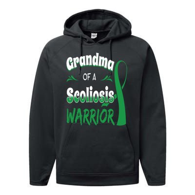 Scoliosis Awareness Orthopedic Scoliometer Grandma Grandmom Performance Fleece Hoodie