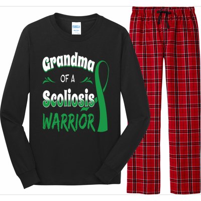 Scoliosis Awareness Orthopedic Scoliometer Grandma Grandmom Long Sleeve Pajama Set