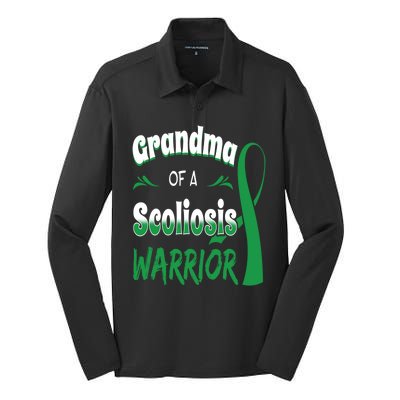 Scoliosis Awareness Orthopedic Scoliometer Grandma Grandmom Silk Touch Performance Long Sleeve Polo