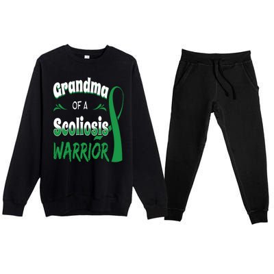 Scoliosis Awareness Orthopedic Scoliometer Grandma Grandmom Premium Crewneck Sweatsuit Set