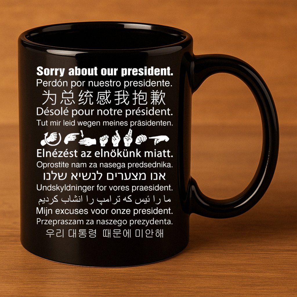 Sorry About Our President 11oz C Handle Ceramic Mug