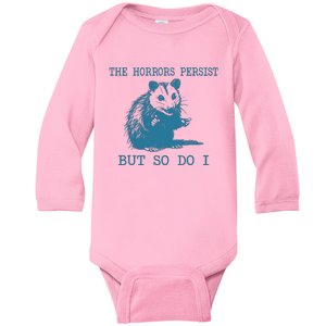 Sarcastic Angry Opossum Baby Long Sleeve Bodysuit