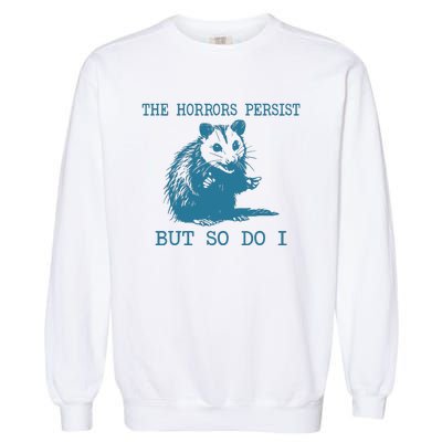 Sarcastic Angry Opossum Garment-Dyed Sweatshirt