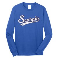 Scorpio Astrology October November Birthday Baseball Script Gift Long Sleeve Shirt