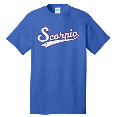 Scorpio Astrology October November Birthday Baseball Script Gift Tall T-Shirt