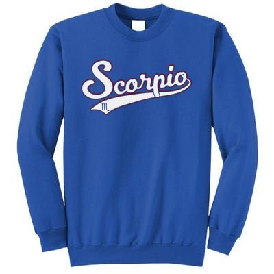 Scorpio Astrology October November Birthday Baseball Script Gift Tall Sweatshirt