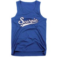 Scorpio Astrology October November Birthday Baseball Script Gift Tank Top