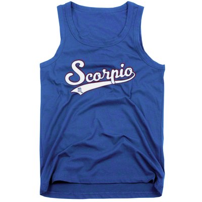 Scorpio Astrology October November Birthday Baseball Script Gift Tank Top