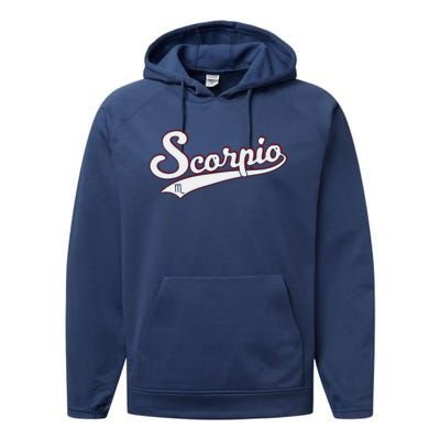 Scorpio Astrology October November Birthday Baseball Script Gift Performance Fleece Hoodie