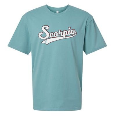 Scorpio Astrology October November Birthday Baseball Script Gift Sueded Cloud Jersey T-Shirt