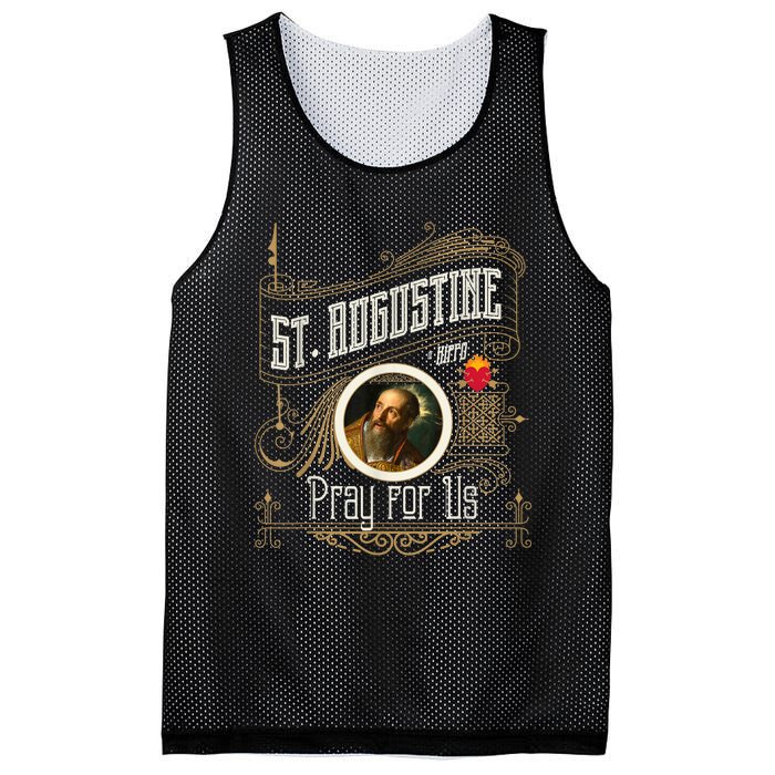 St. Augustine Of Hippo Pray For Us City God Catholic Mesh Reversible Basketball Jersey Tank