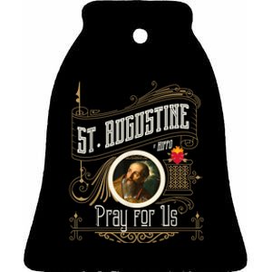 St. Augustine Of Hippo Pray For Us City God Catholic Ceramic Bell Ornament