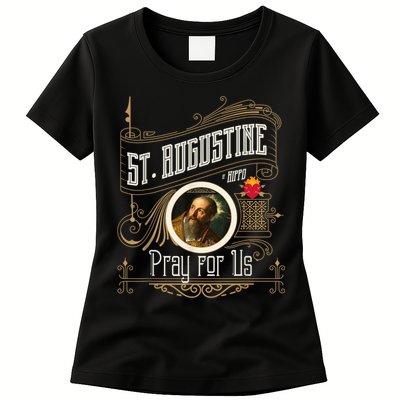 St. Augustine Of Hippo Pray For Us City God Catholic Womens T-Shirt
