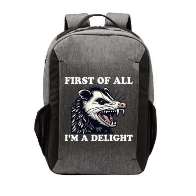 Sarcastic Angry Opossum Lover First Of All IM A Delight Vector Backpack