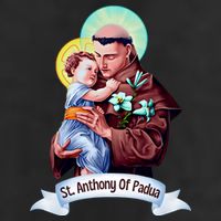 St Anthony Of Padua Holding Jesus Catholic Saint St Anthony 7 Panel Mesh Trucker Snapback Hat