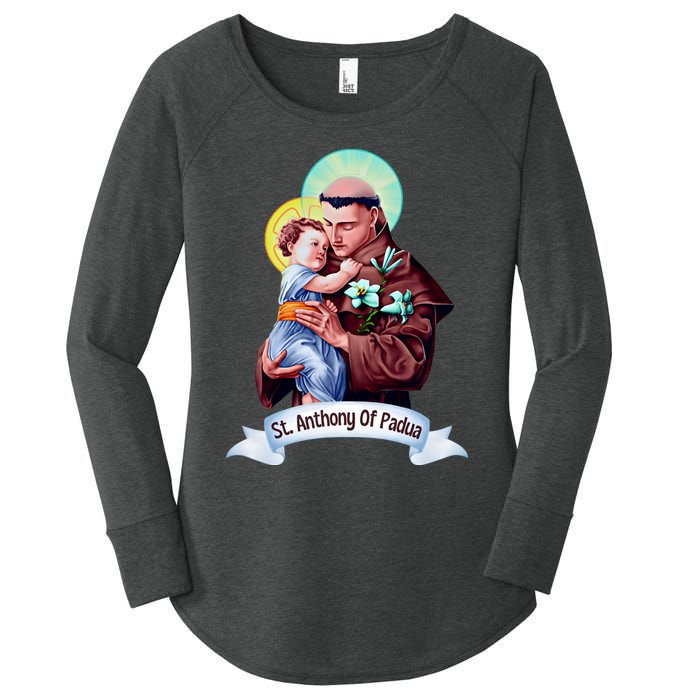 St Anthony Of Padua Holding Jesus Catholic Saint St Anthony Women's Perfect Tri Tunic Long Sleeve Shirt