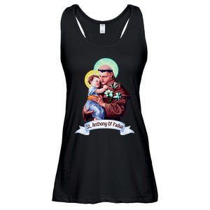 St Anthony Of Padua Holding Jesus Catholic Saint St Anthony Ladies Essential Flowy Tank