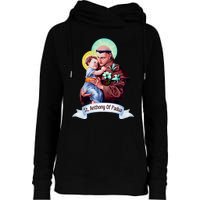 St Anthony Of Padua Holding Jesus Catholic Saint St Anthony Womens Funnel Neck Pullover Hood